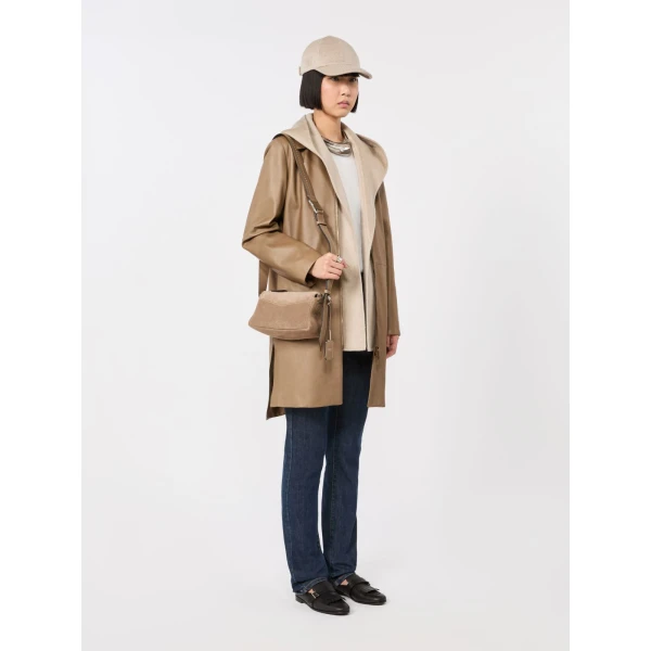 Max Mara Erba Hooded Cashmere Scarf in Sand | Scarves | Luxury Shoes 