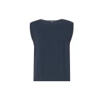 Max Mara Ere Plisse Viscose Sleeveless Jumper in Navy | Sweaters | Luxury Shoes 