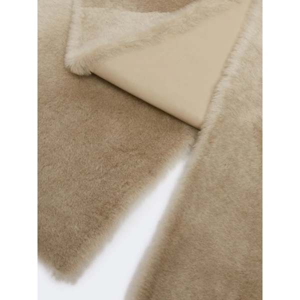 Max Mara Eresia Shearling Stole in Beige | Scarves | Luxury Shoes 