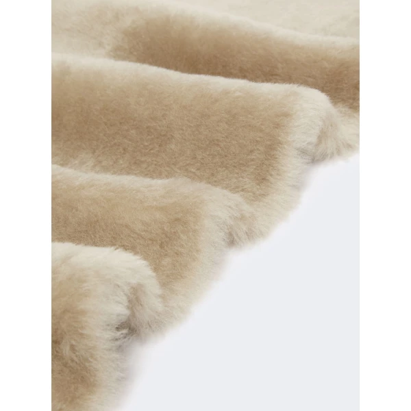 Max Mara Eresia Shearling Stole in Beige | Scarves | Luxury Shoes 