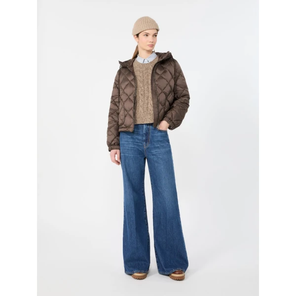 Max Mara Eris Water-Repellent Diamond-Quilted Padded Jacket in Brown | Jackets | Luxury Shoes 
