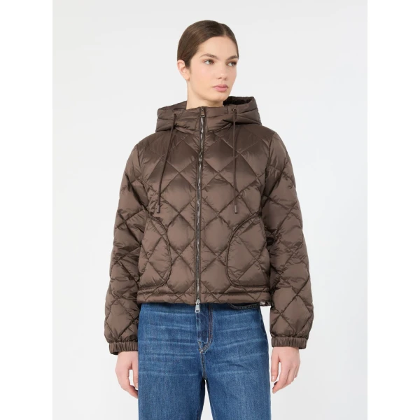Max Mara Eris Water-Repellent Diamond-Quilted Padded Jacket in Brown | Jackets | Luxury Shoes 
