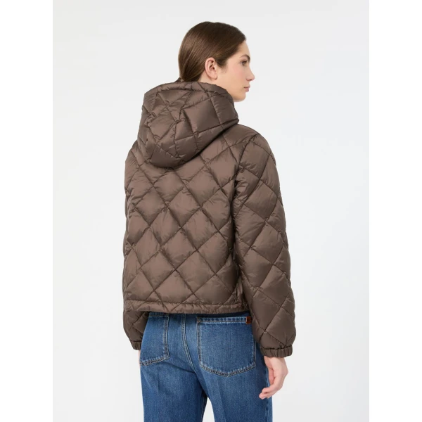 Max Mara Eris Water-Repellent Diamond-Quilted Padded Jacket in Brown | Jackets | Luxury Shoes 