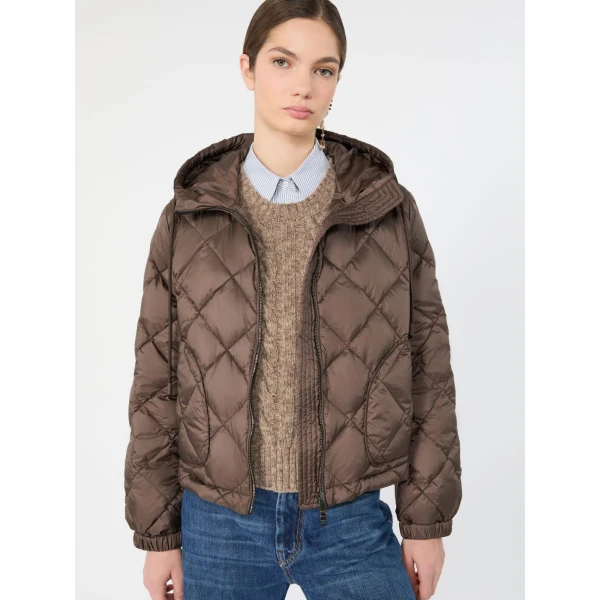 Max Mara Eris Water-Repellent Diamond-Quilted Padded Jacket in Brown | Jackets | Luxury Shoes 