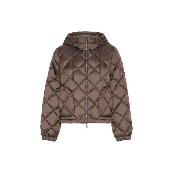 Max Mara Eris Water-Repellent Diamond-Quilted Padded Jacket in Brown | Jackets | Luxury Shoes 