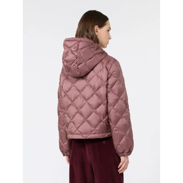 Max Mara Eris Water-Repellent Diamond-Quilted Padded Jacket in Wine | Jackets | Luxury Shoes 