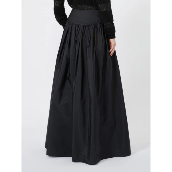 Max Mara Eroico Long Silk-Blend Taffeta Skirt in Black | Maxi Skirts | Luxury Shoes 