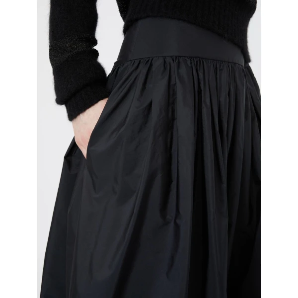 Max Mara Eroico Long Silk-Blend Taffeta Skirt in Black | Maxi Skirts | Luxury Shoes 