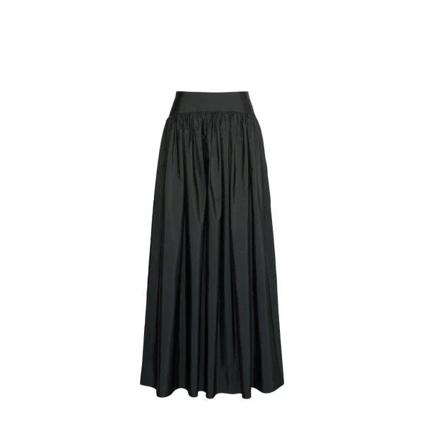 Max Mara Eroico Long Silk-Blend Taffeta Skirt in Black | Women | Luxury Shoes 