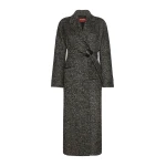 Max Mara Eroso Wool Tweed Robe Coat in White Black | Wool Coat | Luxury Shoes 