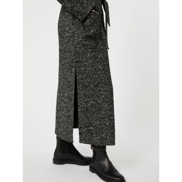 Max Mara Eroso Wool Tweed Robe Coat in White Black | Wool Coat | Luxury Shoes 