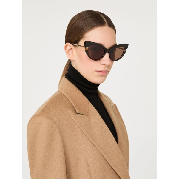 Max Mara Esedra Acetate Cat-Eye Glasses in Tawny Bronze Brown | Sunglasses | Luxury Shoes 