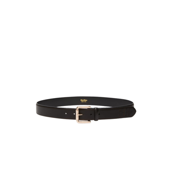 Max Mara Esodo Leather Belt in Black | Belts | Luxury Shoes 