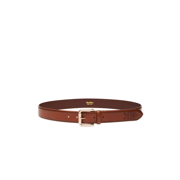 Max Mara Esodo Leather Belt in Brown | Women | Luxury Shoes 