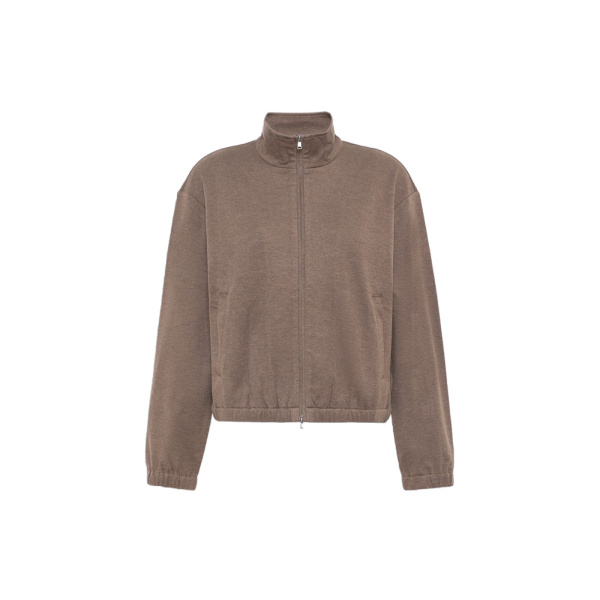 Max Mara Esploso Silk-Blend Jersey Sweatshirt in Mud | Sweaters | Luxury Shoes 