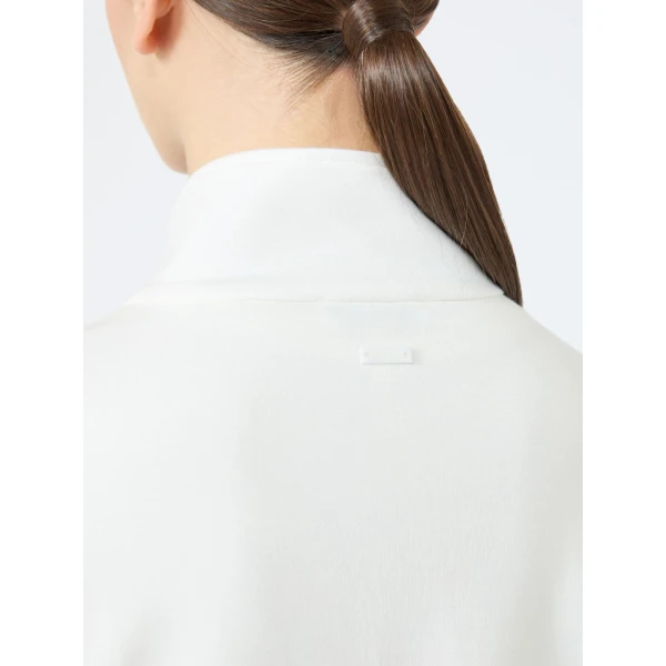 Max Mara Esploso Silk-Blend Jersey Sweatshirt in White | Sweaters | Luxury Shoes 