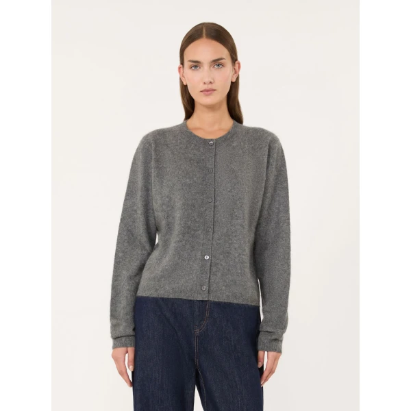 Max Mara Esposto Wool and Cashmere Cardigan in Dark Grey | Cardigan | Luxury Shoes 