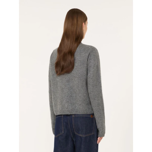 Max Mara Esposto Wool and Cashmere Cardigan in Dark Grey | Cardigan | Luxury Shoes 