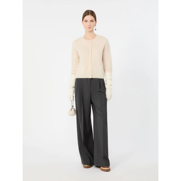 Max Mara Esposto Wool and Cashmere Cardigan in Ice Grey | Cardigan | Luxury Shoes 