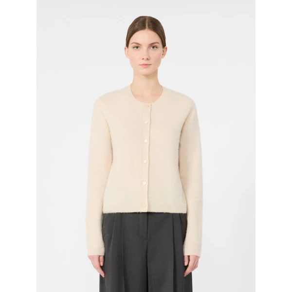 Max Mara Esposto Wool and Cashmere Cardigan in Ice Grey | Cardigan | Luxury Shoes 