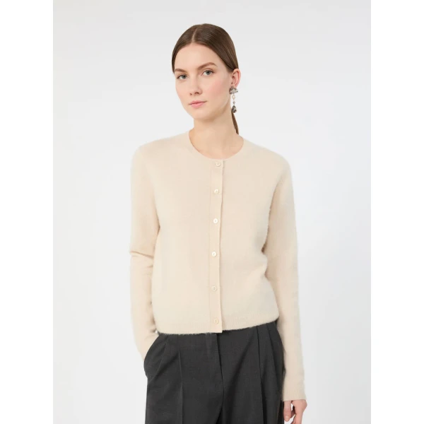 Max Mara Esposto Wool and Cashmere Cardigan in Ice Grey | Cardigan | Luxury Shoes 
