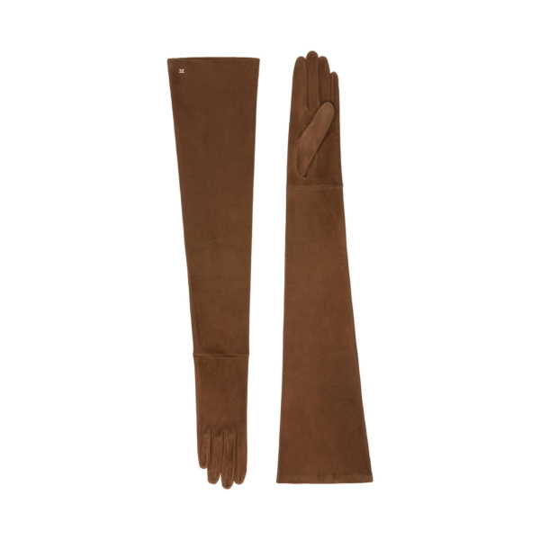 Max Mara Estremo Long Suede Gloves in Brown | Gloves | Luxury Shoes 