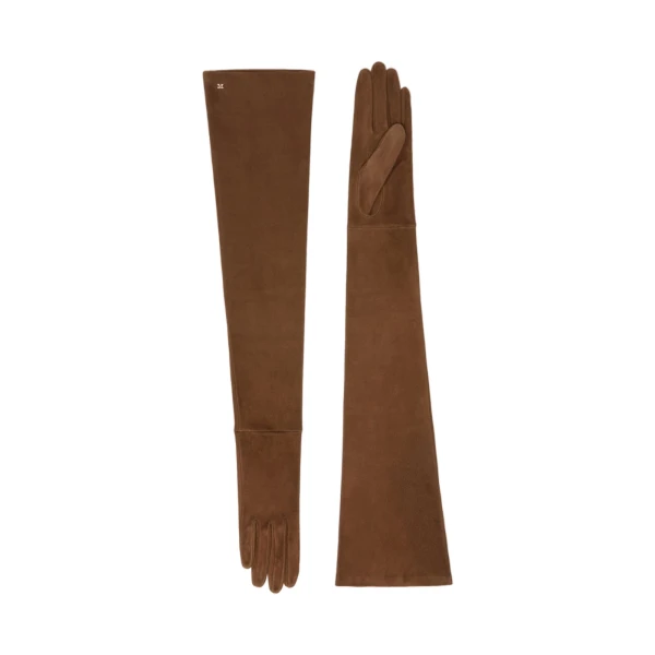 Max Mara Estremo Long Suede Gloves in Brown | Gloves | Luxury Shoes 