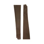 Max Mara Estremo Long Suede Gloves in Dark Brown | Gloves | Luxury Shoes 