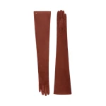 Max Mara Estremo Long Suede Gloves in Terra Cotta | Women | Luxury Shoes 