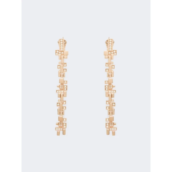 Max Mara Estremo Rhinestone Pendant Earrings in Bronze | Earrings | Luxury Shoes 
