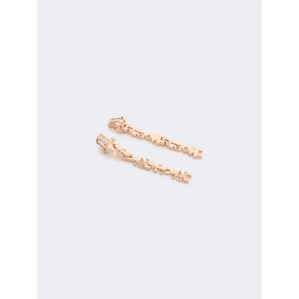 Max Mara Estremo Rhinestone Pendant Earrings in Bronze | Earrings | Luxury Shoes 