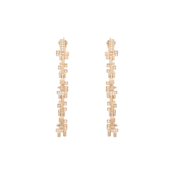 Max Mara Estremo Rhinestone Pendant Earrings in Bronze | Earrings | Luxury Shoes 
