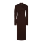 Max Mara Estremo Slim Fluid Jersey Dress in Dark Brown | Maxi Dresses | Luxury Shoes 