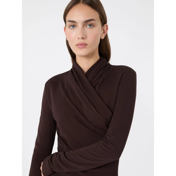 Max Mara Estremo Slim Fluid Jersey Dress in Dark Brown | Maxi Dresses | Luxury Shoes 