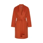 Max Mara Estremo Wool, Cashmere and Silk Robe Coat in Terra Cotta | Wool Coat | Luxury Shoes 