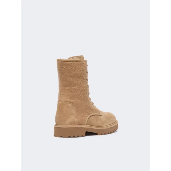 Max Mara Estri Cashmere and Suede Combat Boots in Camel | Boots | Luxury Shoes 