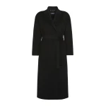 Max Mara Esturia Double-Faced Wool Midi Coat in Black | Wool Coat | Luxury Shoes 