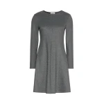 Max Mara Esule Flared Jacquard Jersey Mini Dress in Medium Grey | Mini Dresses | Luxury Shoes 