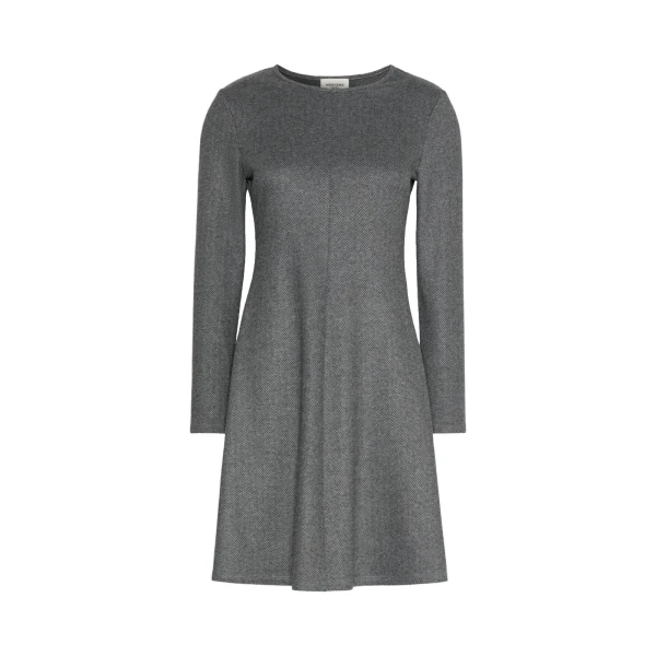 Max Mara Esule Flared Jacquard Jersey Mini Dress in Medium Grey | Mini Dresses | Luxury Shoes 