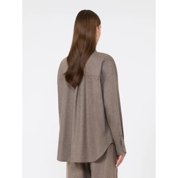 Max Mara Etereo Wool Flannel Shirt in Turtledove | Shirts | Luxury Shoes 