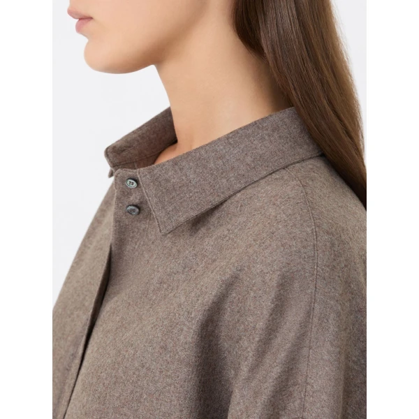 Max Mara Etereo Wool Flannel Shirt in Turtledove | Shirts | Luxury Shoes 