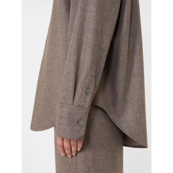 Max Mara Etereo Wool Flannel Shirt in Turtledove | Shirts | Luxury Shoes 