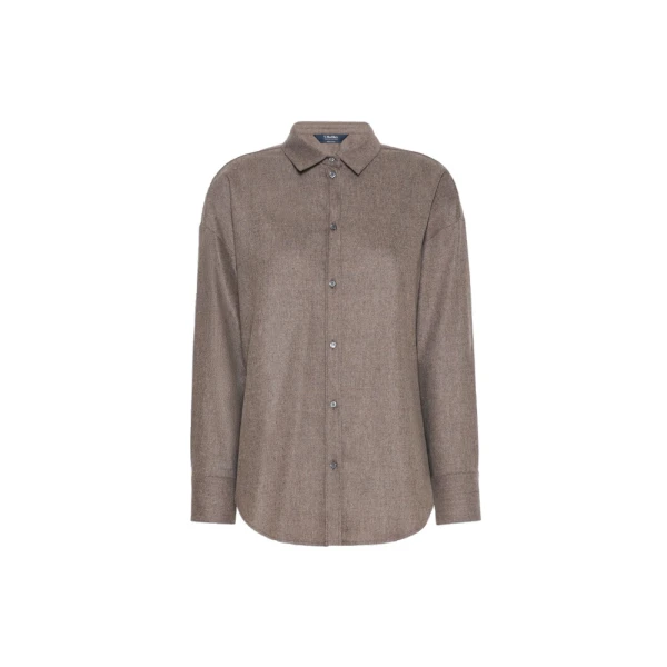 Max Mara Etereo Wool Flannel Shirt in Turtledove | Shirts | Luxury Shoes 