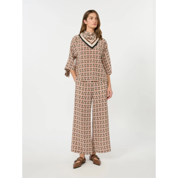 Max Mara Eusebio Printed Silk Crepe de Chine Trousers in Antique Rose | Tailored pants | Luxury Shoes 