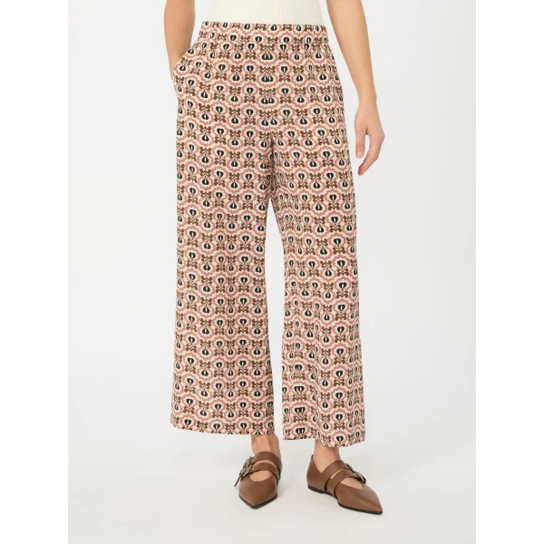 Max Mara Eusebio Printed Silk Crepe de Chine Trousers in Antique Rose | Tailored pants | Luxury Shoes 