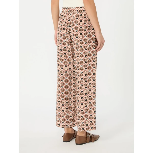 Max Mara Eusebio Printed Silk Crepe de Chine Trousers in Antique Rose | Tailored pants | Luxury Shoes 