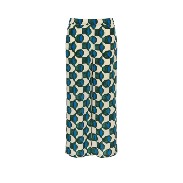 Max Mara Eusebio Printed Silk Crepe de Chine Trousers in Dark Green | Tailored pants | Luxury Shoes 