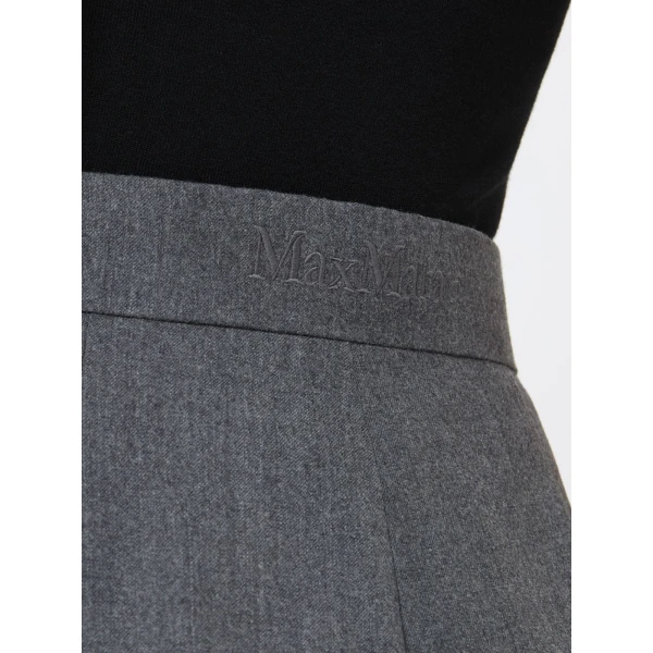 Max Mara Extra High-Waisted Wool Trousers in Medium Grey | Tailored pants | Luxury Shoes 