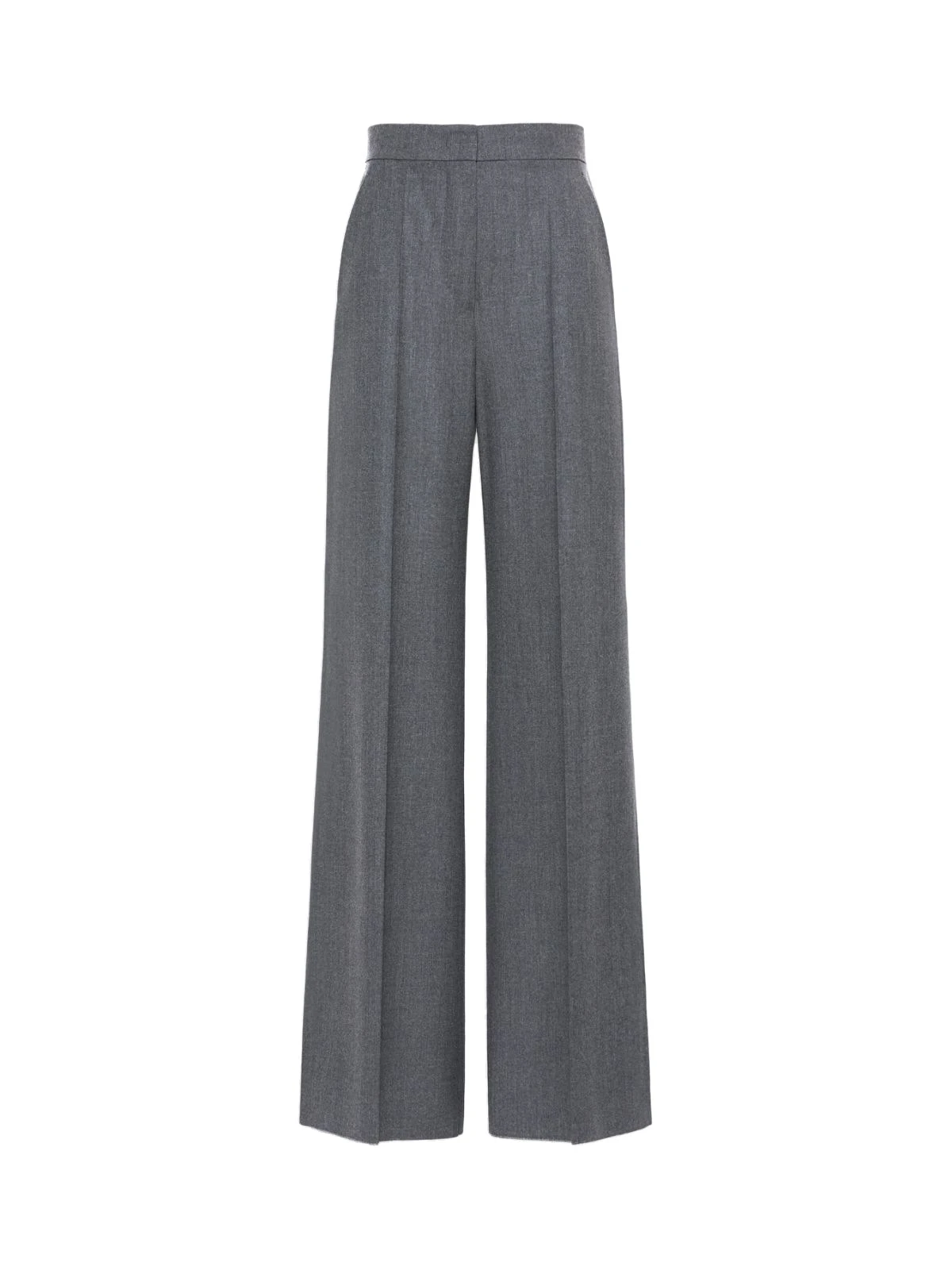 Max Mara Extra High-Waisted Wool Trousers in Medium Grey Max Mara Extra High-Waisted Wool Trousers in Medium Grey | Tailored pants | Luxury Shoes