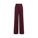Max Mara Extra High-Waisted Wool Trousers in Wine | Tailored pants | Luxury Shoes 